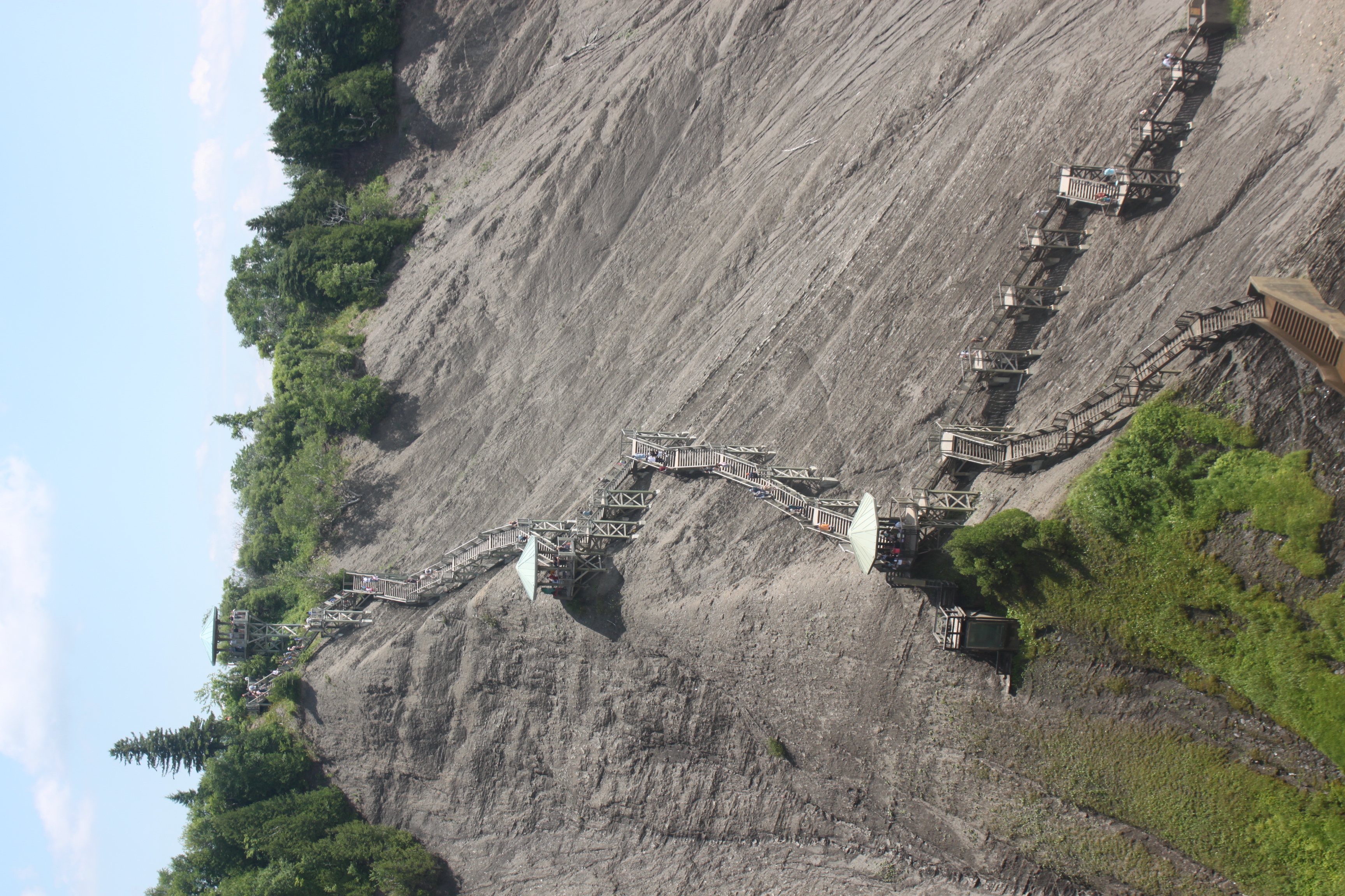 A cliff side with stairs