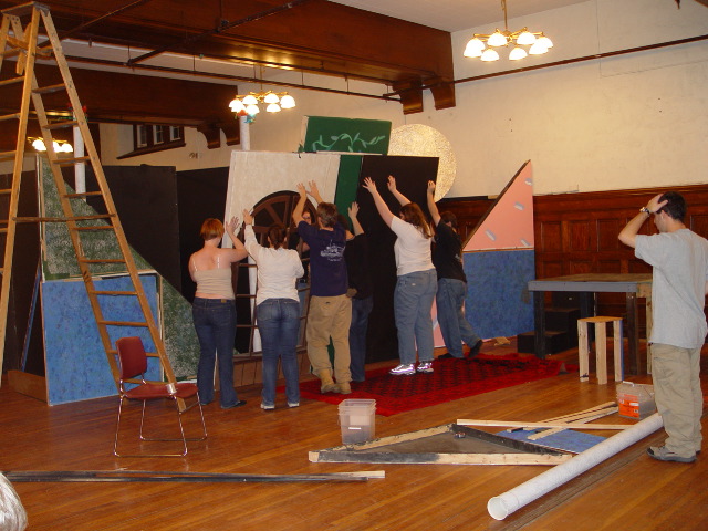 01:28 AM - Rehearsal for the barn raising scene