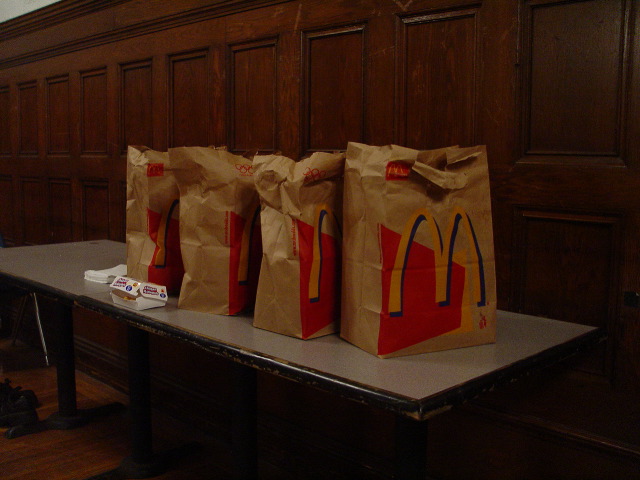 12:37 PM - Lunch was provided by our official sponsor, McDonalds (not really)