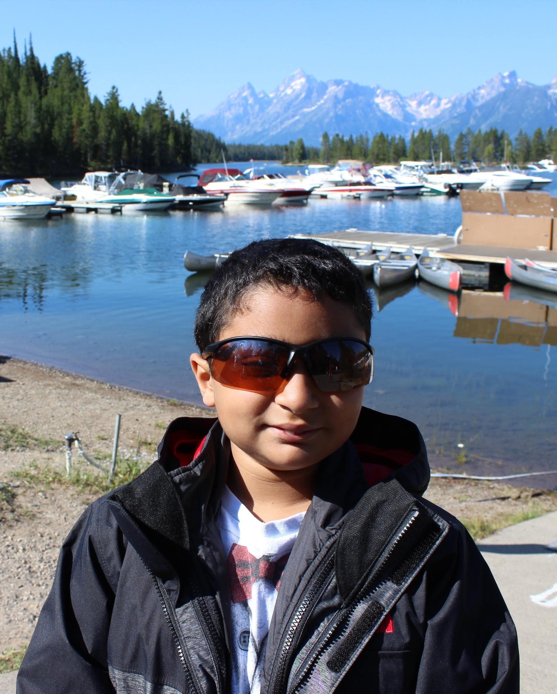 Arnav at a lake