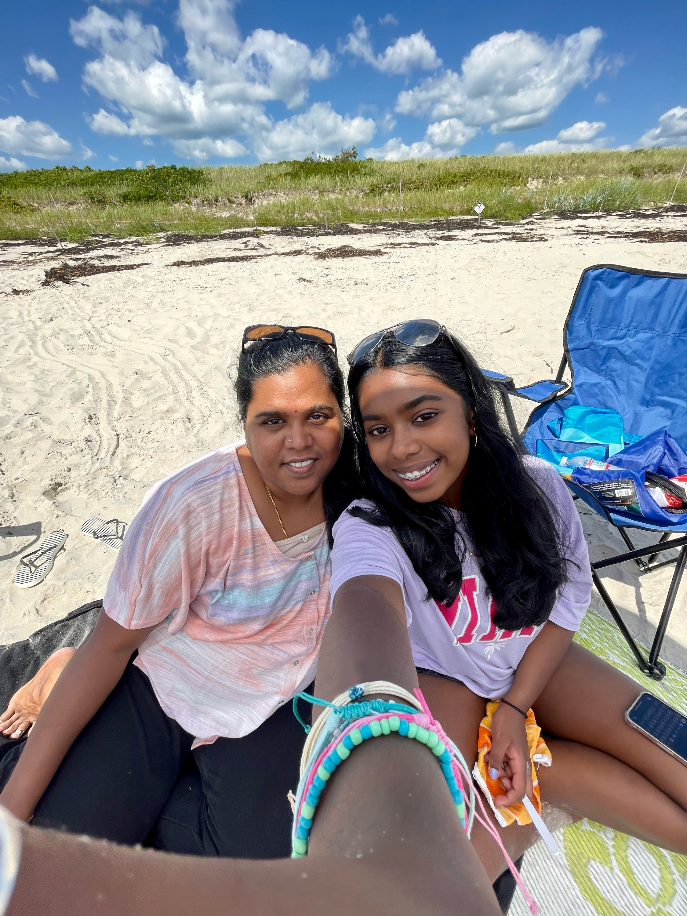 Me and my mom at the beach