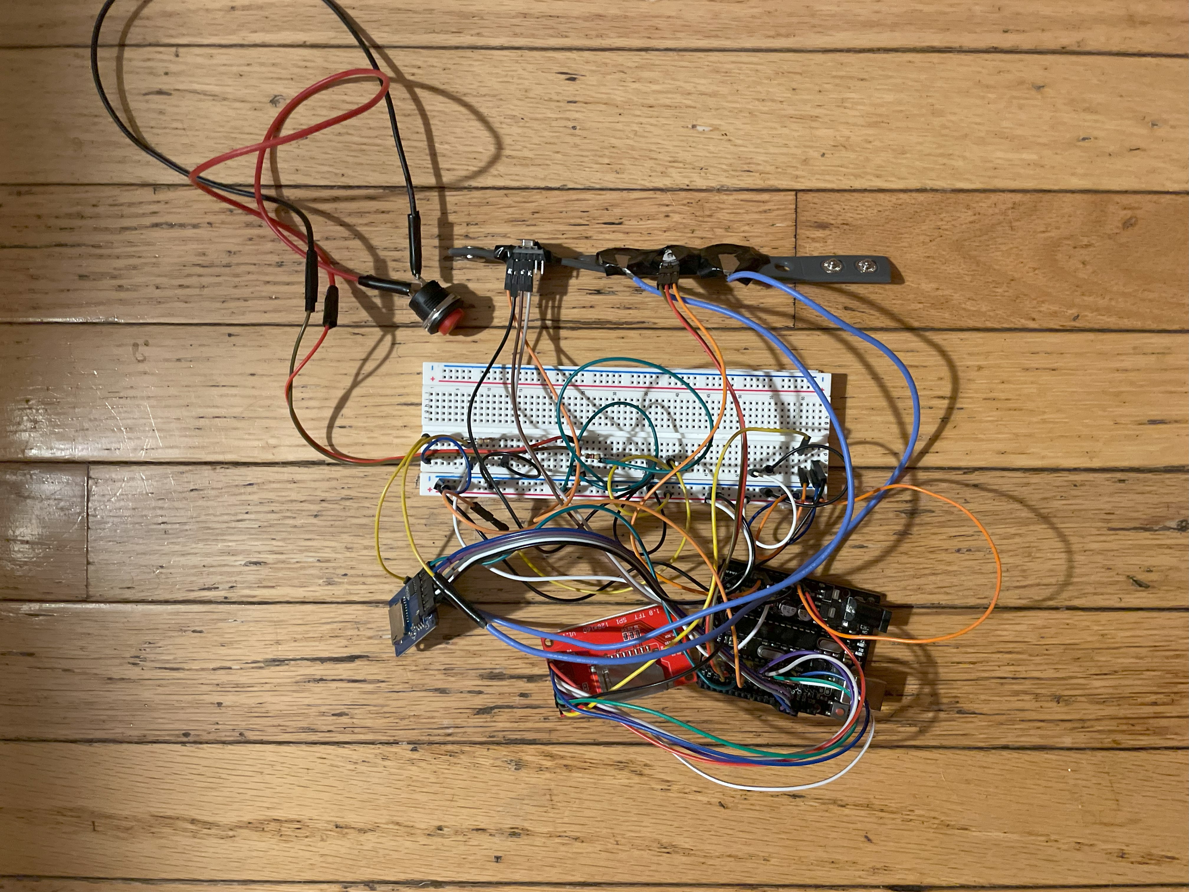 a picture of a bracelet connected to a breadboard