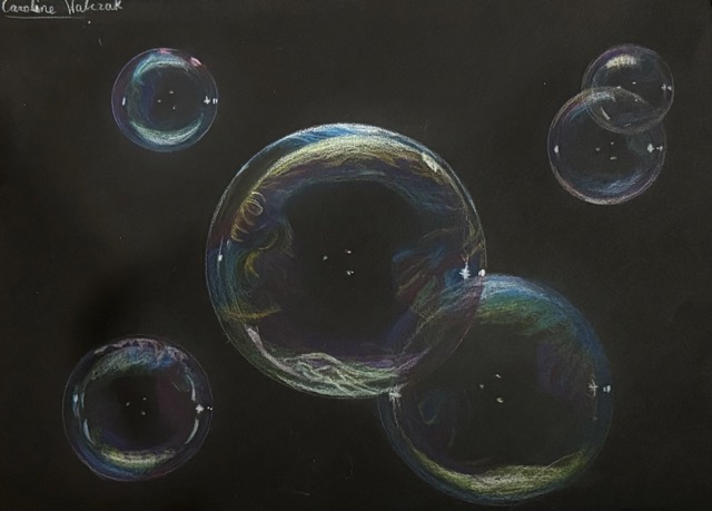 Colored Pencil Bubble Drawing