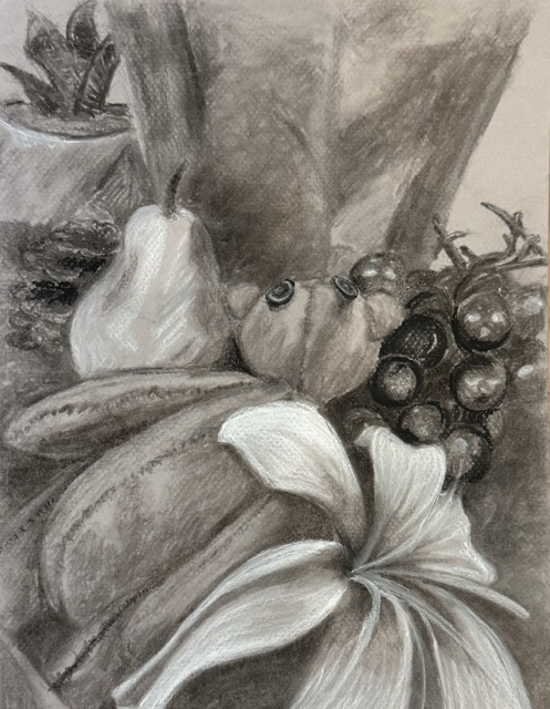 A charcoal drawing