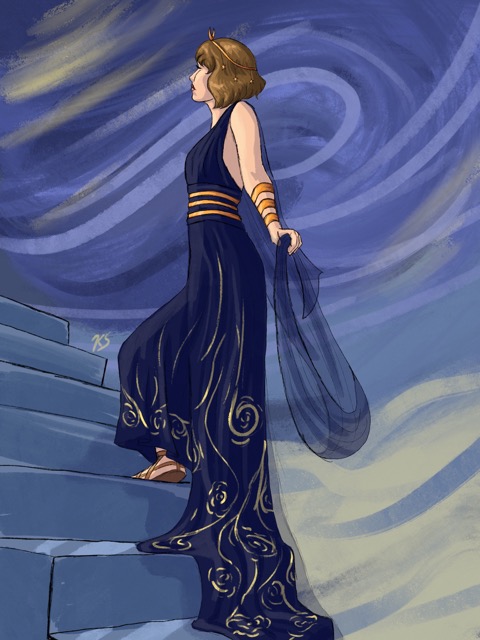 Digital art of Starry Night Dress