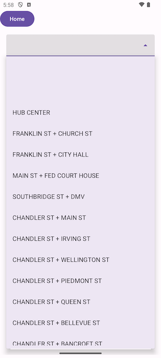 Bus Schedule page