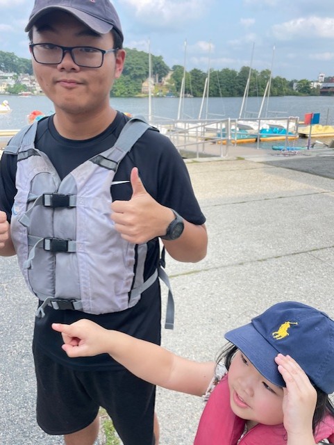 Me and my sister prior to paddle-boating