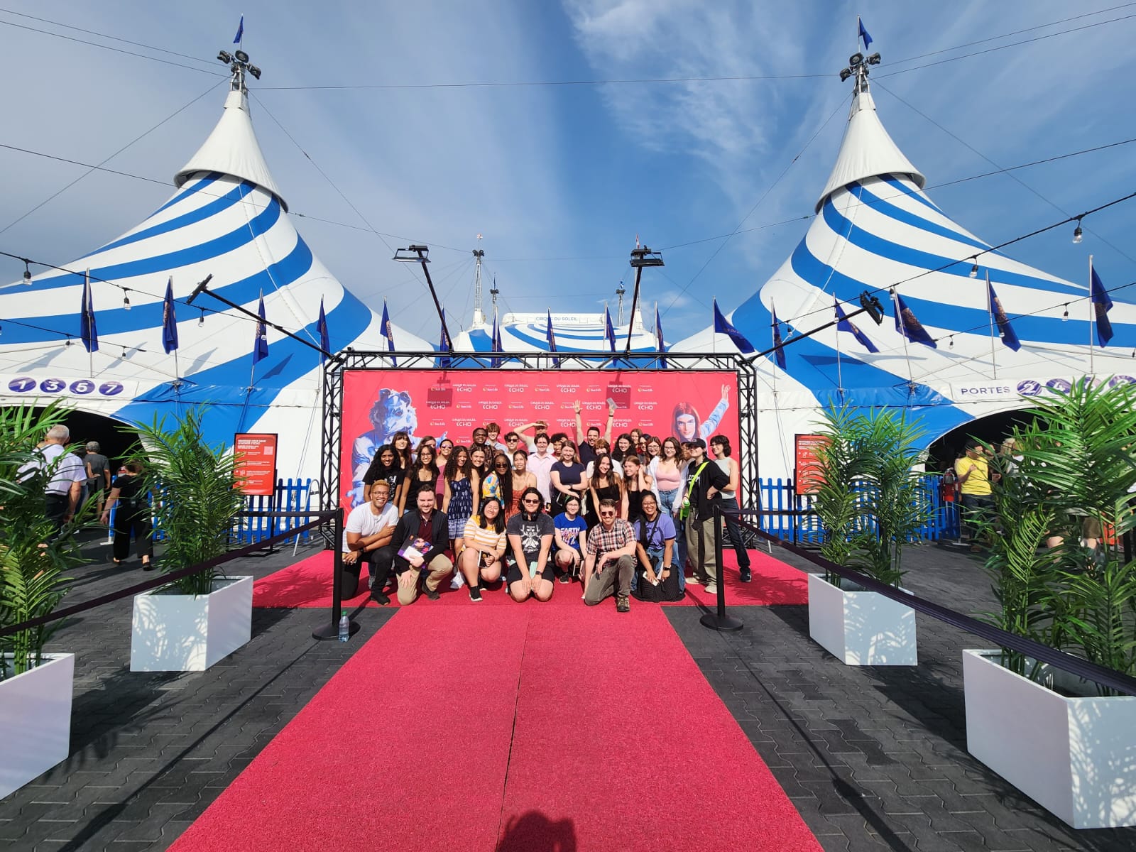 Group photo of the Boston Children's Chorus before seeing Cirque du Soleil