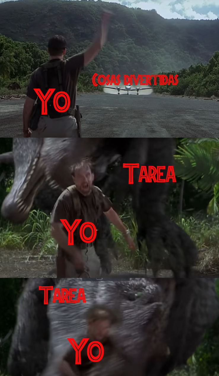 Spanish dinosaur and homework meme