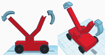 CAD of trash can cart.