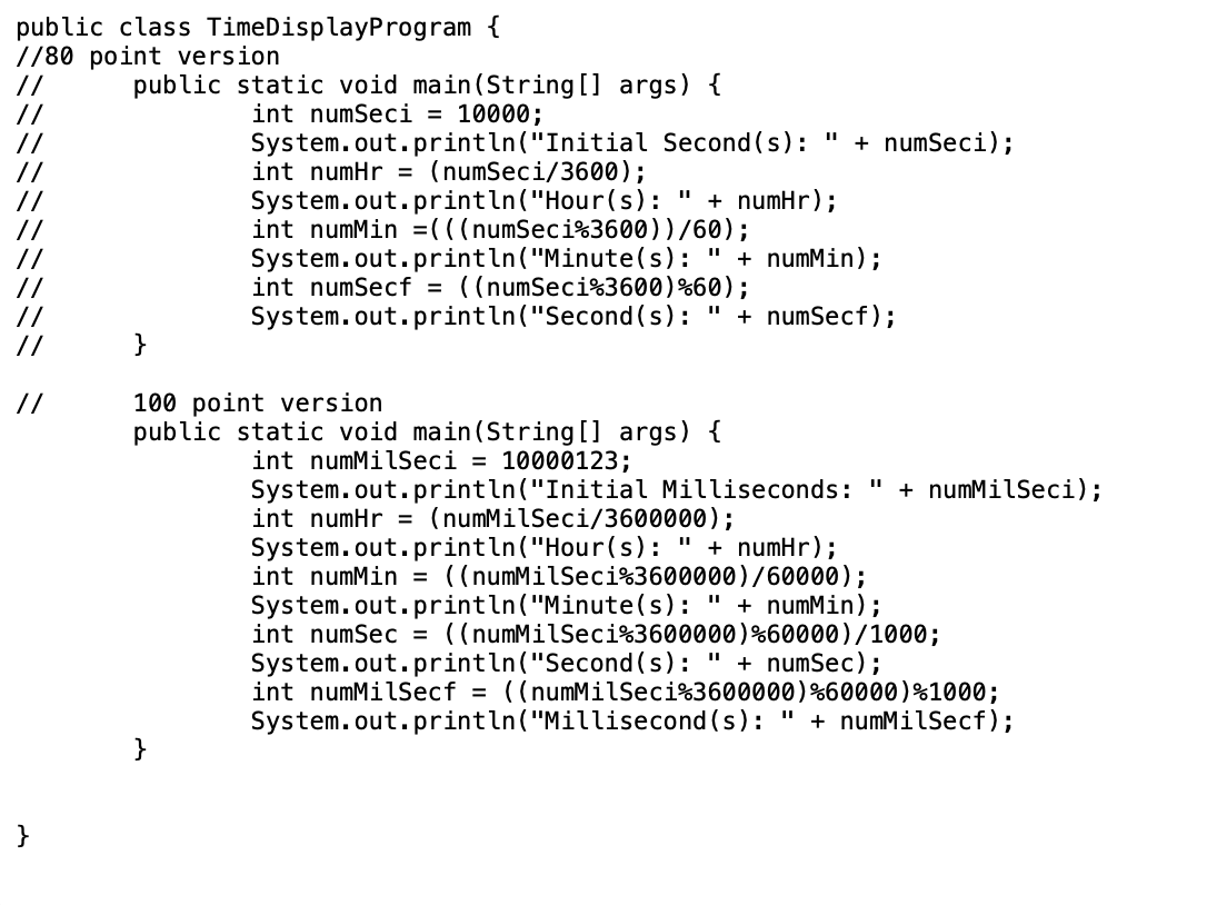 Image of time display program