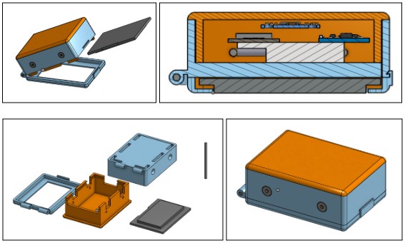 CAD v4 isometric and cross-sectional view