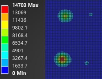 Plantar pressure Map of someone standing barefoot