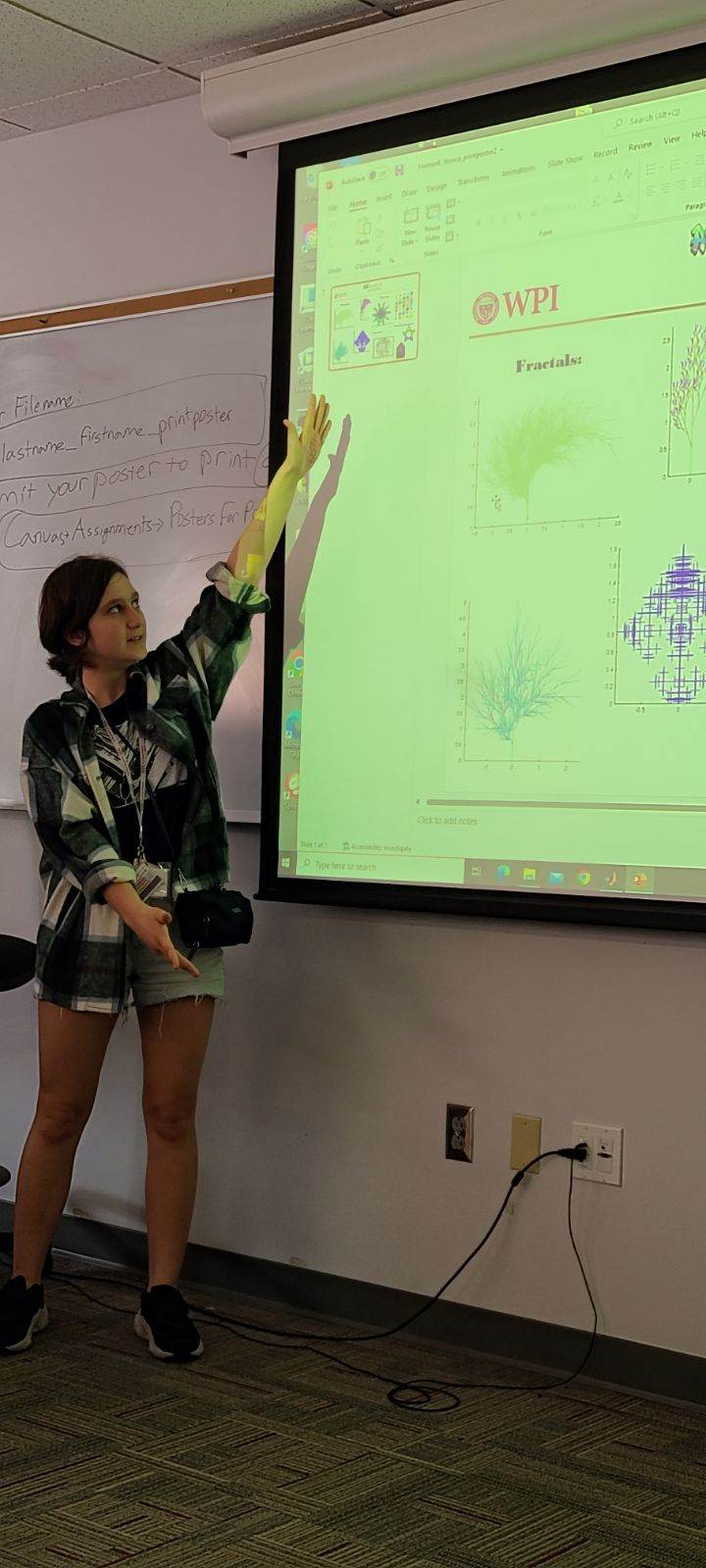 Image of me presenting Fractals coded in Matlab