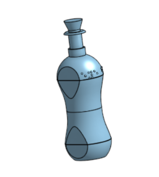 CAD model or 3D print of brush