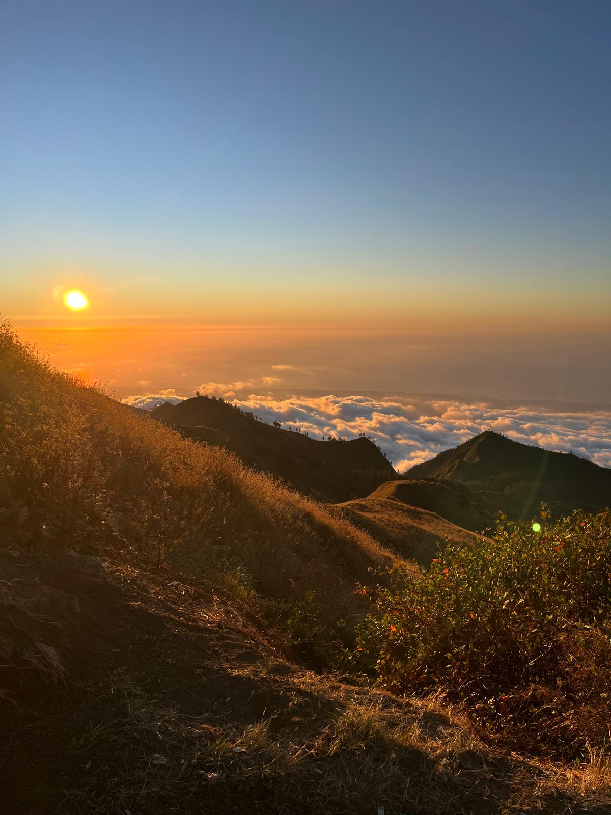 Sunset on Mt. Rinjani in Indonesia