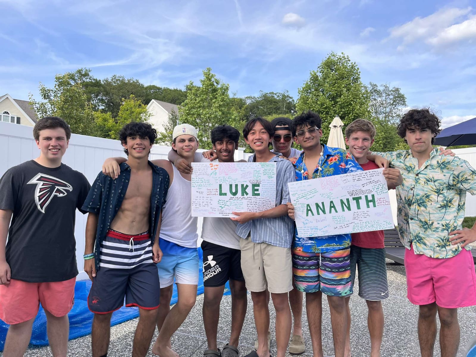 A picture of me and my friends at a pool party