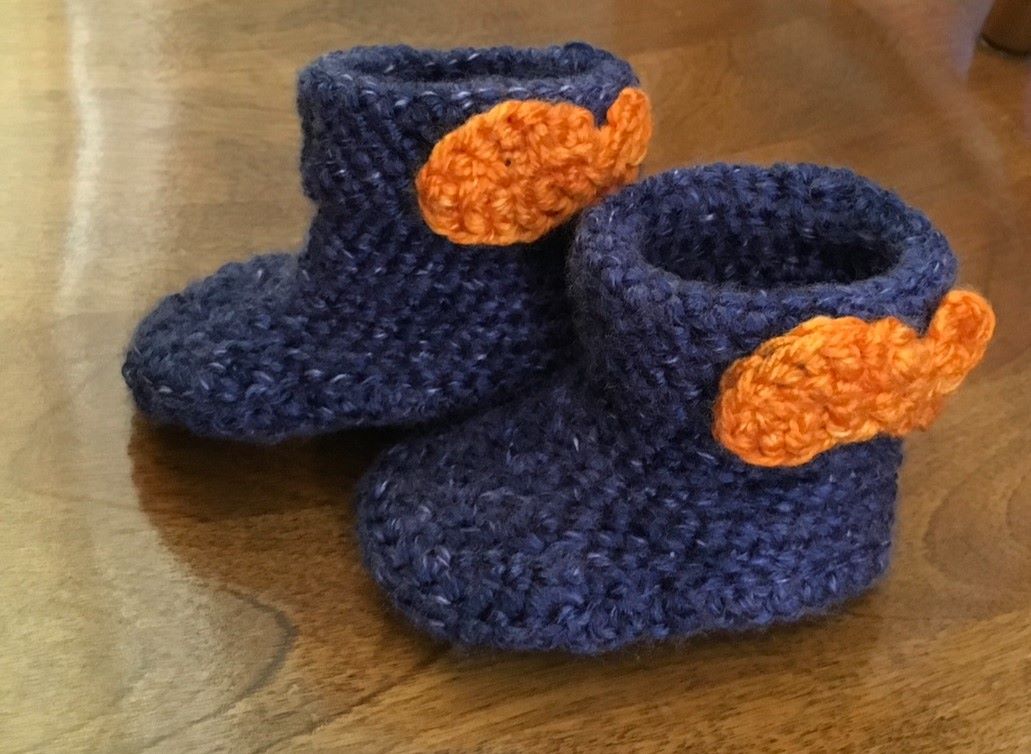 crocheted baby booties