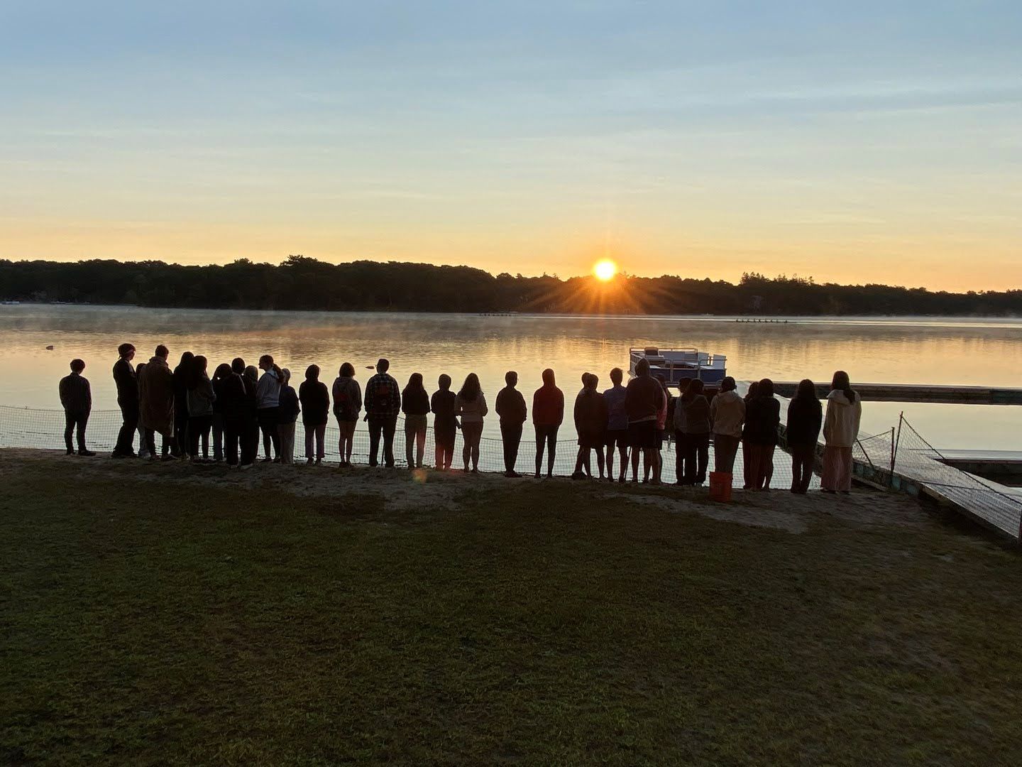 MAMS students up early to watch the sunrise at Bournedale