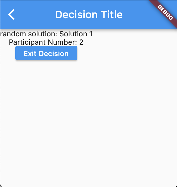 Screenshot of version 1 of the decision making app.