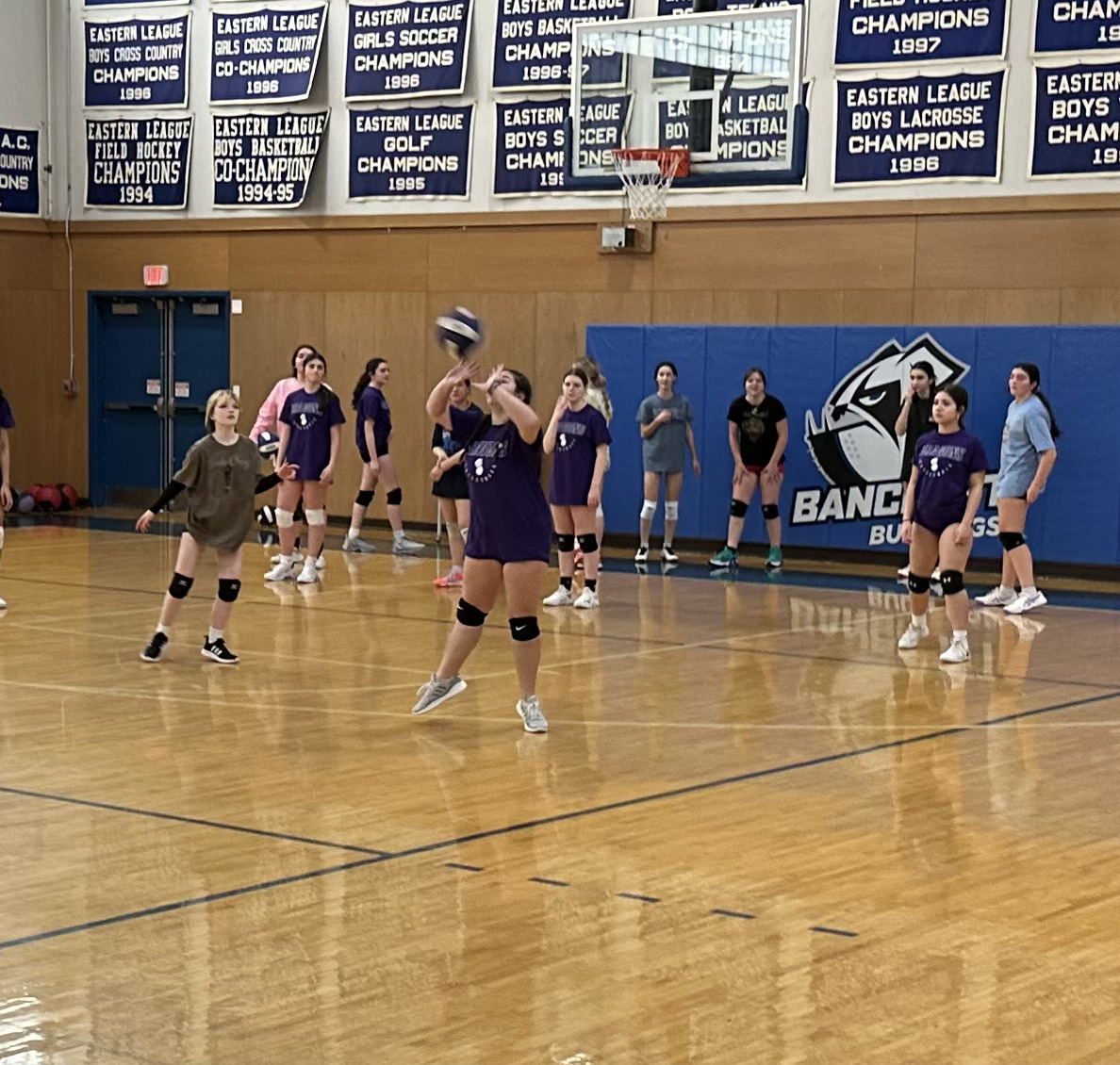 Setting at a Volleyball Practice