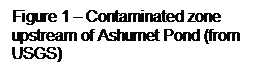 Text Box: Figure 1  Contaminated zone upstream of Ashumet Pond (from USGS)
