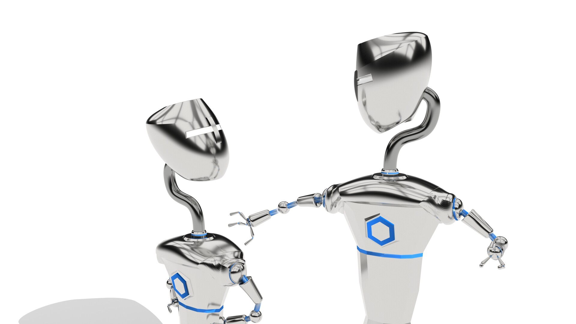 robots face each other