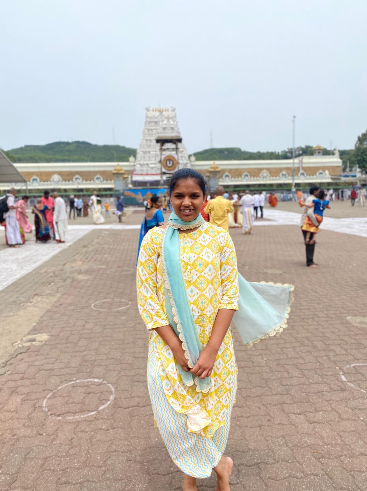 Picture of me at tirupati, a temple in india