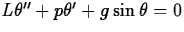 $L \theta'' + p \theta' + g
\sin \theta = 0$