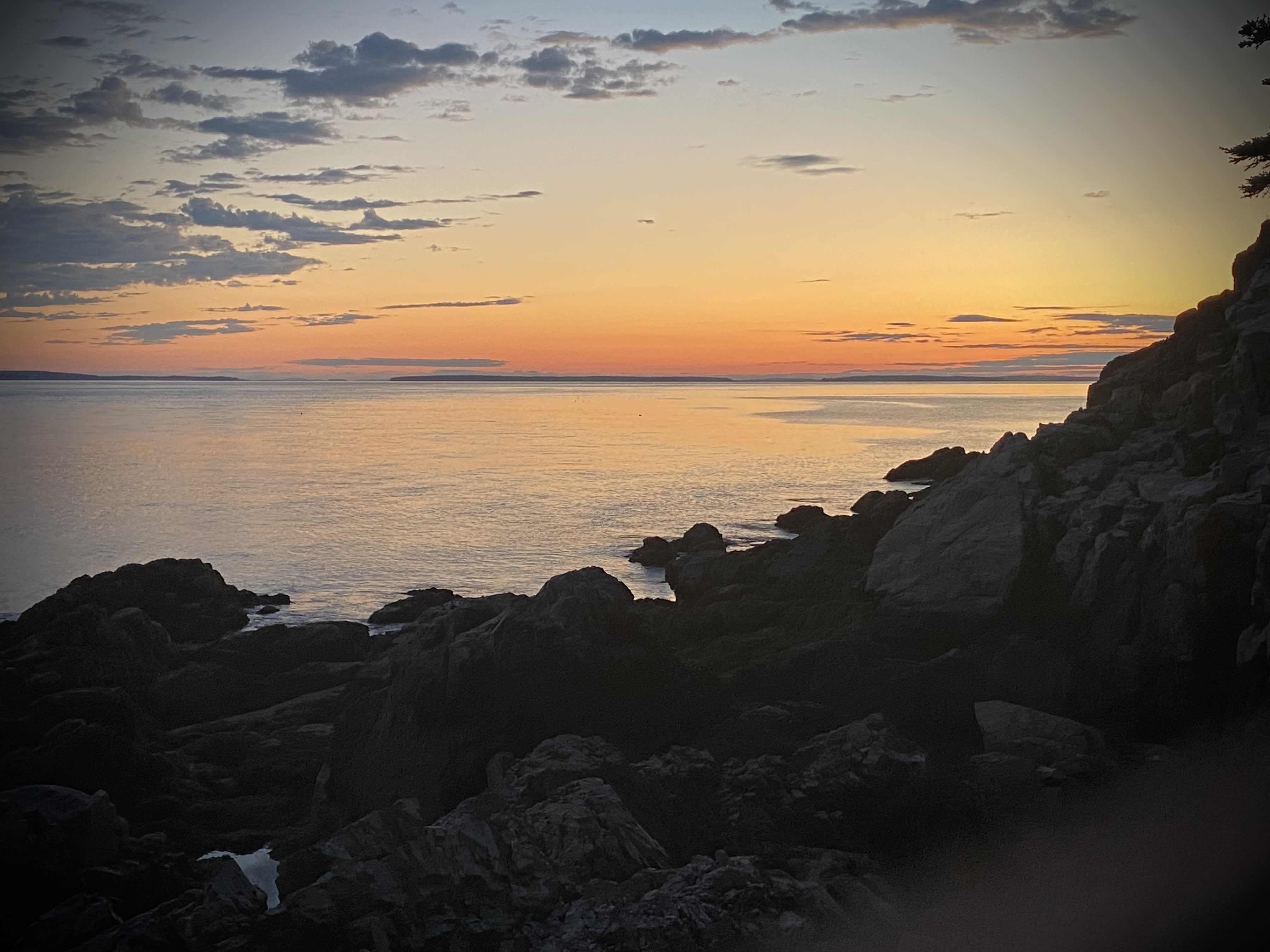 Some rocks near
            	the Atlantic Ocean in Maine.