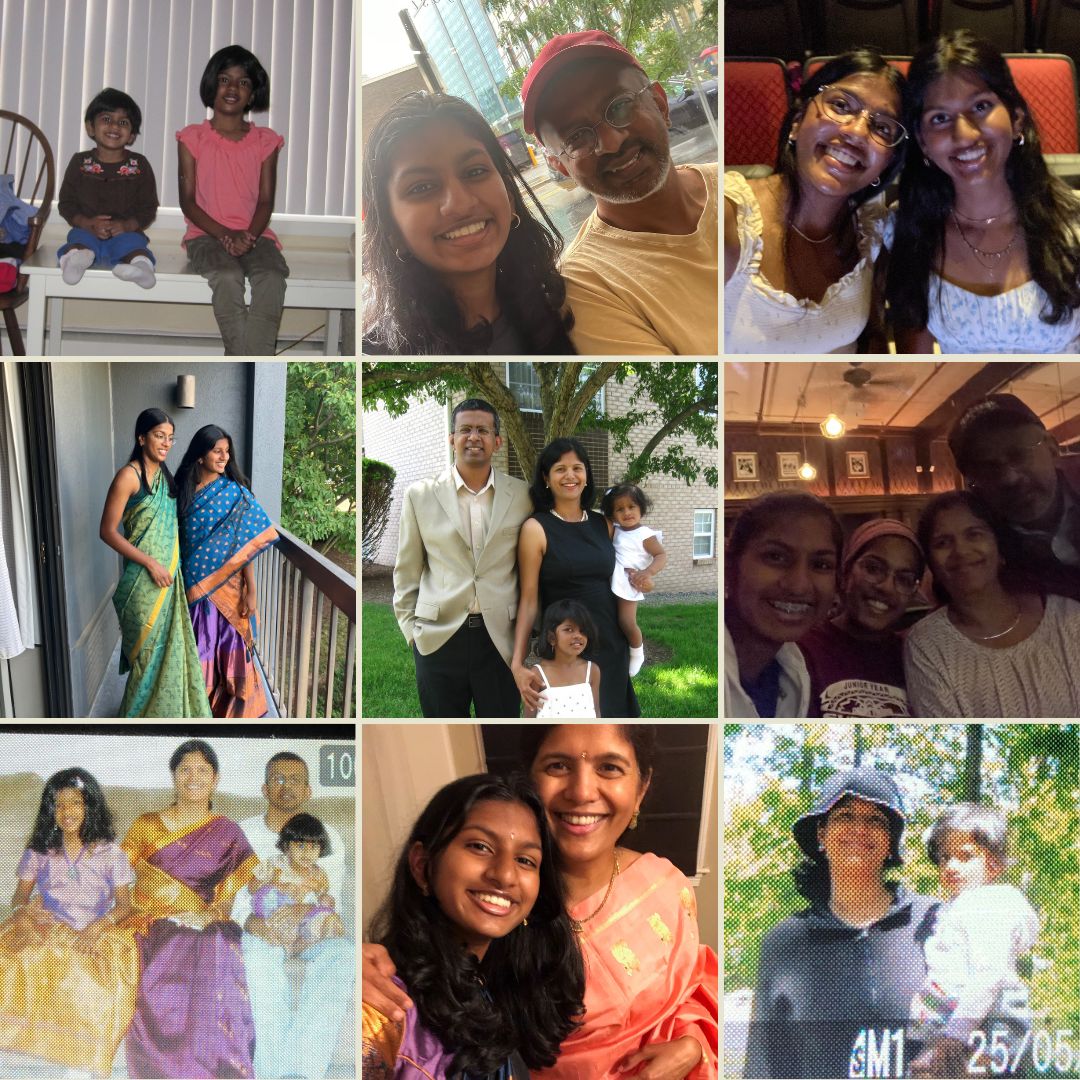 Grid of photos of me and my family