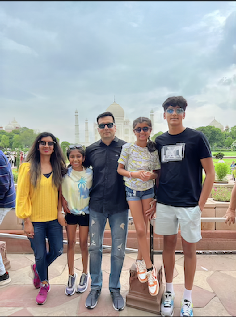 My family at the Taj Mahal!