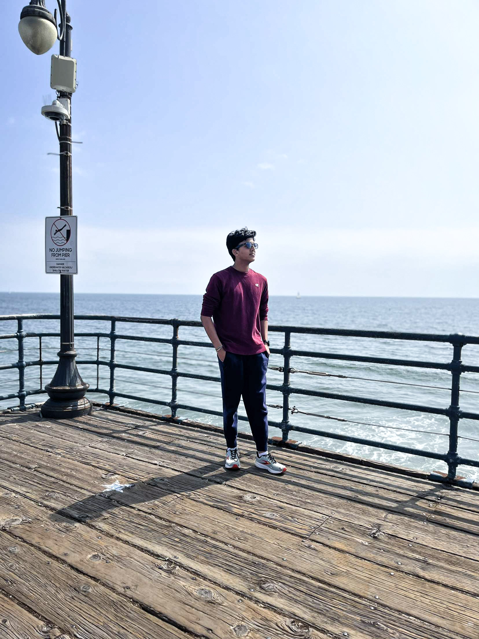 A picture of me on a pier in LA.