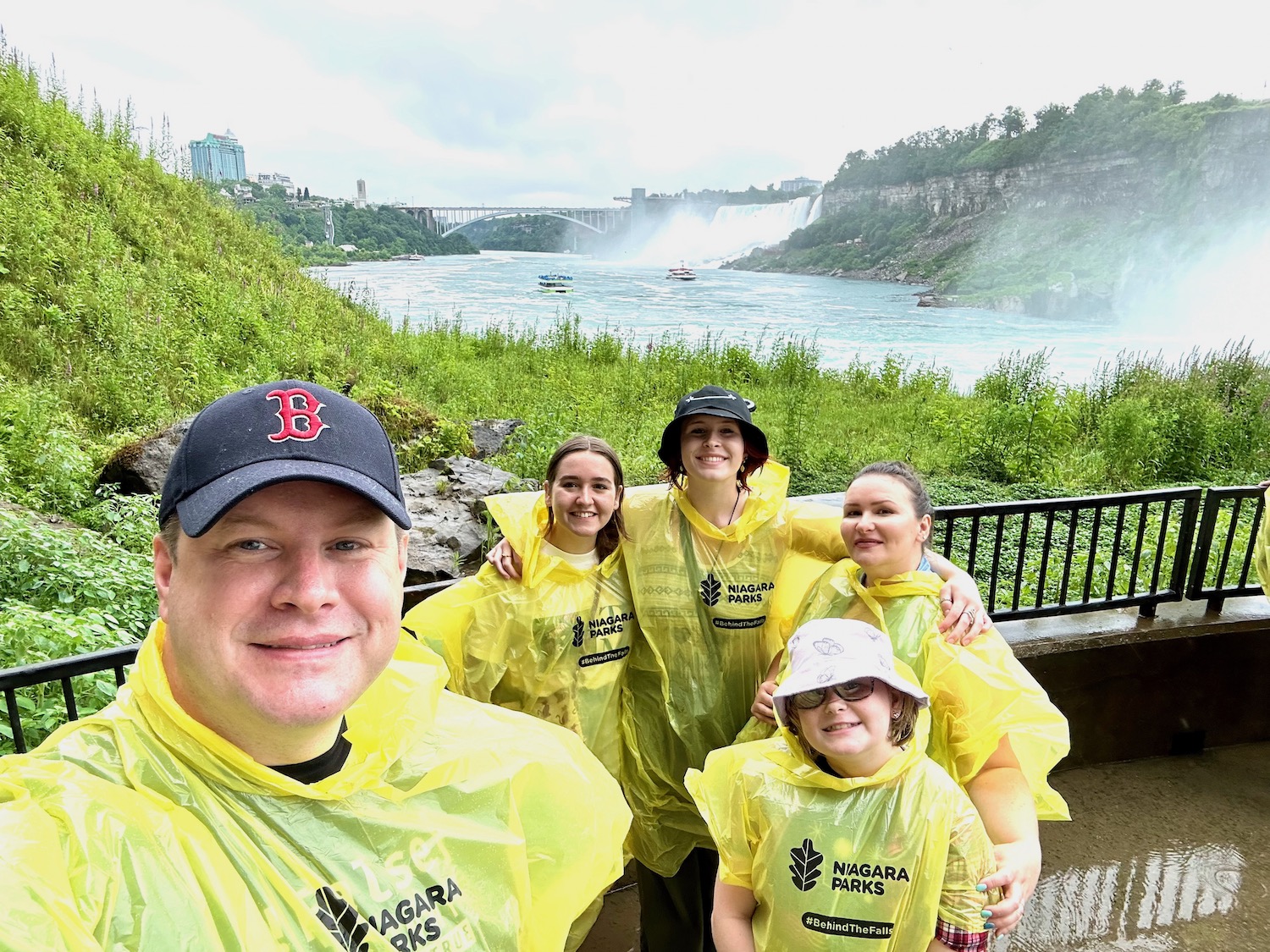 Picture of my family and best friend at the falls