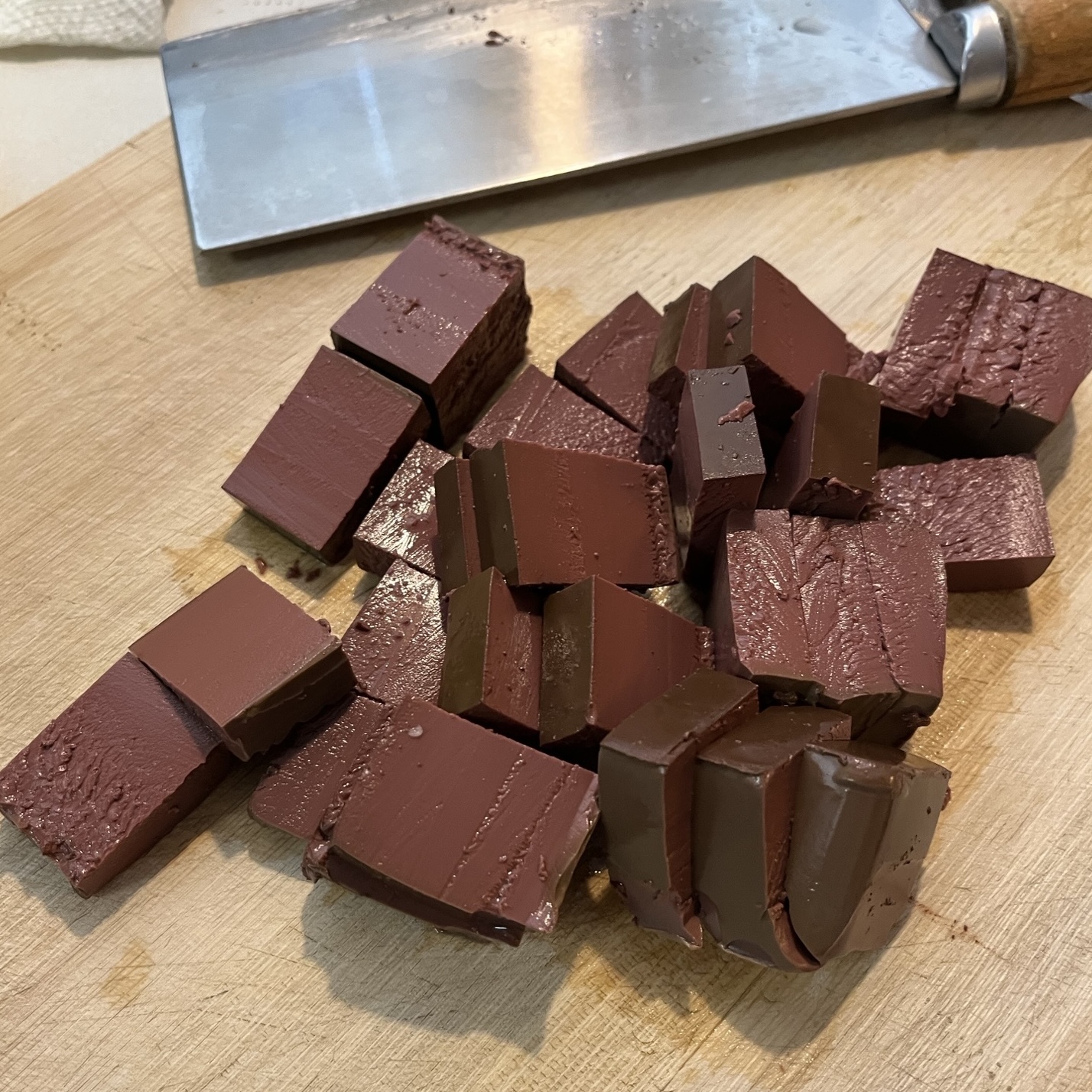 Cutting Duck Blood into Rectangles