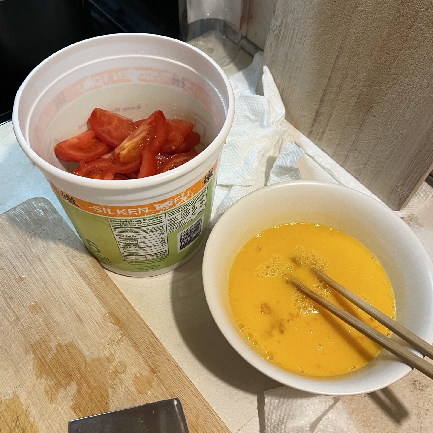 Eggs and Tomato Before