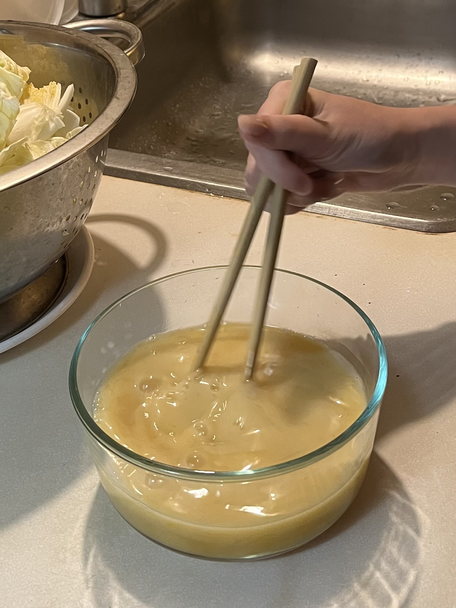 Mixing Egg Mixture (Post Water)
