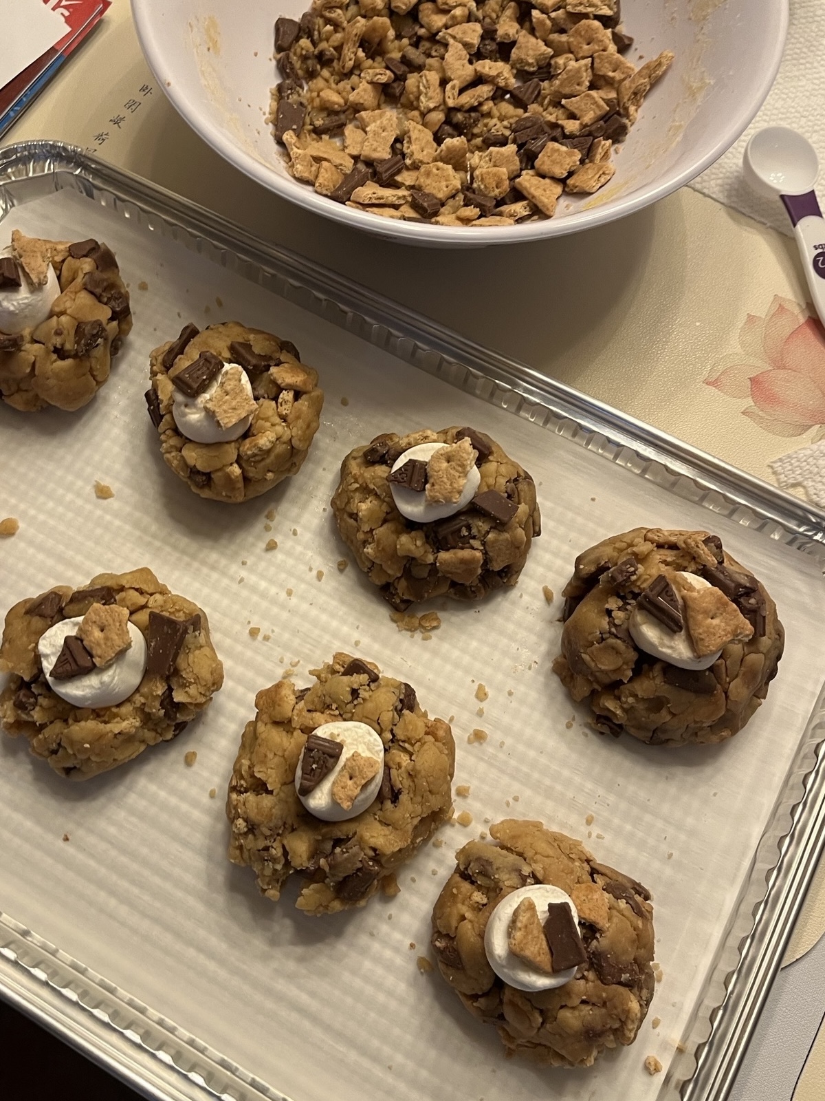Pre-Oven S'mores Cookies