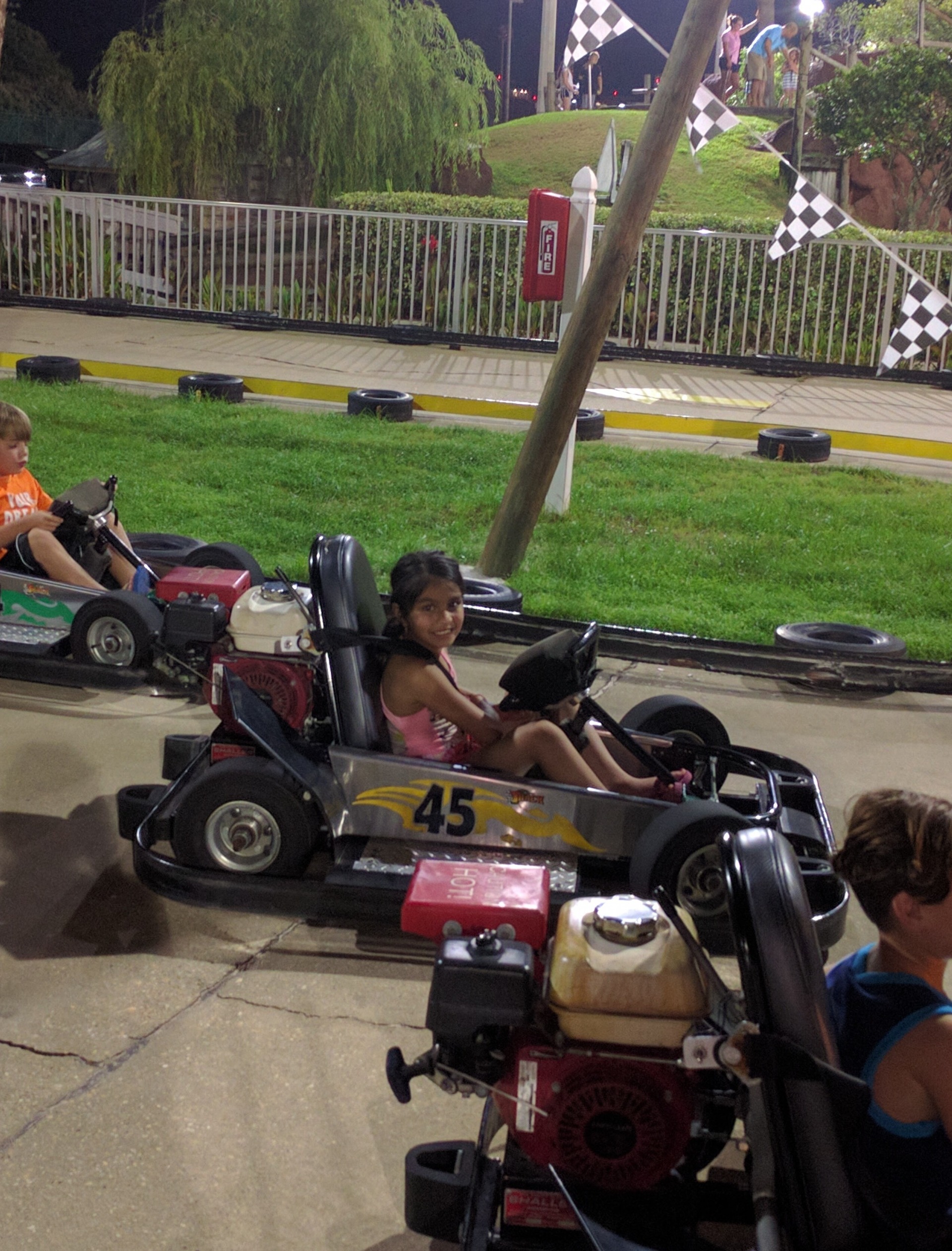Saara on a go-cart