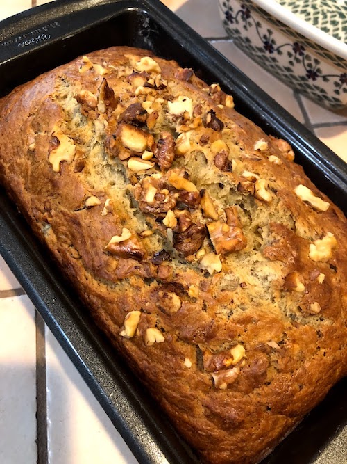 Banana bread with walnuts