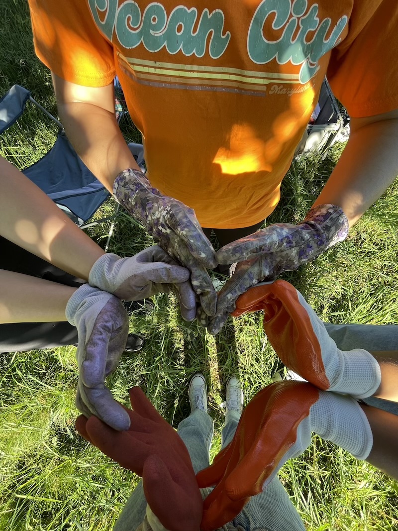 Me and my friends at a gardening volunteering event!