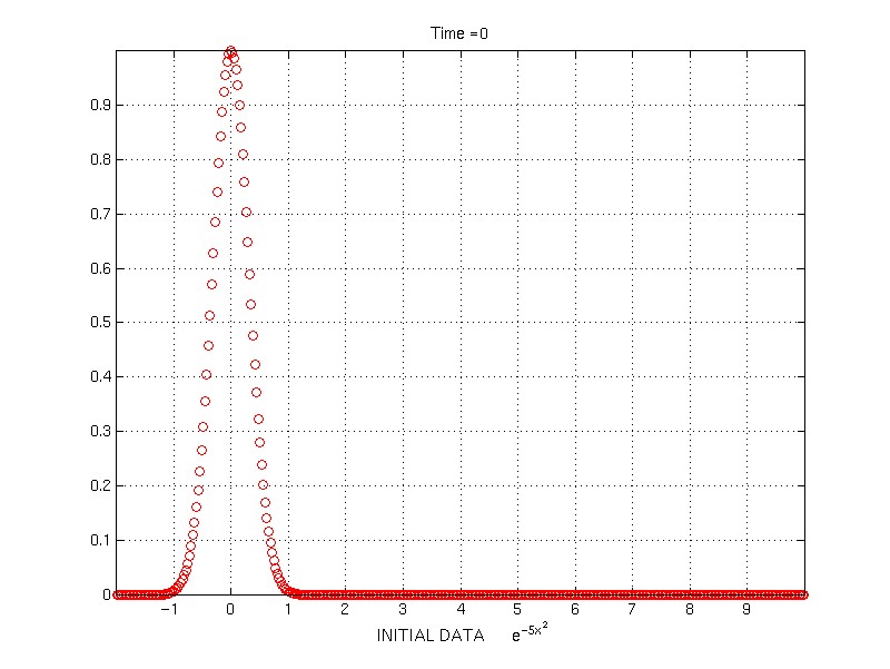 Initial Data e^(-5x^2)