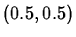 $ (0.5,0.5)$